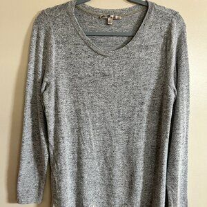 Grey soft long sweater with lace size M